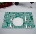 thumbnail image 1 of PKQWTM Cute Doodle Alapaca In Boho Style And Cactus Kitchen Dining Table Mats Placemats Size 12x18 Inches, Set of 2 Pieces, 1 of 2
