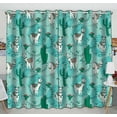 thumbnail image 1 of PKQWTM Cute Doodle Alapaca In Boho Style And Cactus Practical heat insulation Shading Window Curtain Size 52(W) x 84(H) inches (Two Piece), 1 of 1