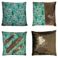 thumbnail image 1 of PKQWTM Cute Doodle Alapaca In Boho Style And Cactus Reversible Mermaid Cushion Cover Home Decor Sequin Pillow Case Size 18x18 inches, 1 of 2