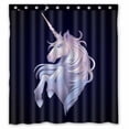 thumbnail image 1 of PKQWTM Cute Graphic Unicorn Isolated On Dark WaterProof Polyester Fabric Shower Curtain Size 66x72 Inches, 1 of 1