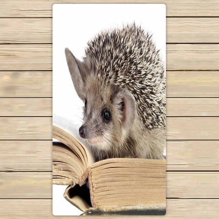 PKQWTM Cute Hedgehogs Read Book Microfiber Bath Towels Bathroom Body Shower Towel Size 30x56 Inches