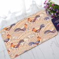 thumbnail image 1 of PKQWTM Cute Roosters Floral Ornament Beige Home Decor Floor Mat Area Rug Doormat Size 18x30 Inches, 1 of 1