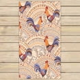 thumbnail image 1 of PKQWTM Cute Roosters Floral Ornament Beige Microfiber Bath Towels Bathroom Body Shower Towel Size 30x56 Inches, 1 of 1
