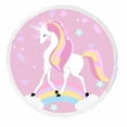 thumbnail image 1 of PKQWTM Cute Unicorn Pastel Doodle Comic Magic Animal Art Round Beach Towel Beach Mats Shawl Blanket Yoga Mat with Tassels Beach Throw Towel, 1 of 1