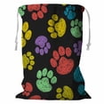 thumbnail image 1 of PKQWTM Cute colorful doodle paw prints Animal tiling Storage Basket Laundry Bag with Drawstring Size 24x32 Inch, 1 of 3
