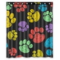 thumbnail image 1 of PKQWTM Cute colorful doodle paw prints Animal tiling WaterProof Polyester Fabric Shower Curtain Size 60x72 Inches, 1 of 1