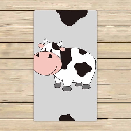 PKQWTM Cute cow cartoon Microfiber Bath Towels Bathroom Body Shower Towel Size 16x28 Inches