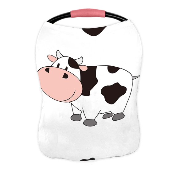 PKQWTM Cute cow cartoon Nursing Cover Baby Breastfeeding Infant Feeding Cover Baby Car Seat Cover