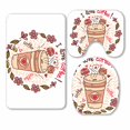 thumbnail image 1 of PKQWTM Cute cup coffee 3 Piece Bathroom Rugs Set Bath Rug Contour Mat and Toilet Lid Cover, 1 of 2
