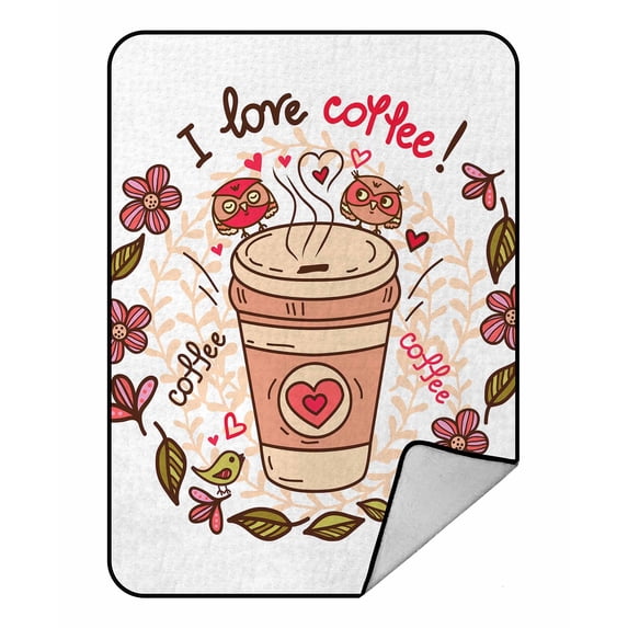 PKQWTM Cute cup coffee Blanket Crystal Velvet Throw Bed Blanket 58x80 inches