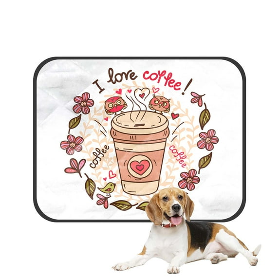 PKQWTM Cute cup coffee Pet Dog Cat Bed Pee Pads Mat Cushion Potty Dogs Blankets Crate Bed Kennel 36x48 inch