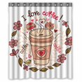 thumbnail image 1 of PKQWTM Cute cup coffee WaterProof Polyester Fabric Shower Curtain Size 60x72 Inches, 1 of 1