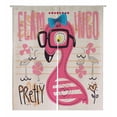 thumbnail image 1 of PKQWTM Cute flamingo girl cartoon wearing glasses Door Curtain Window Cover Home Decor Hanging Curtain Size 105x120 CM, 1 of 1
