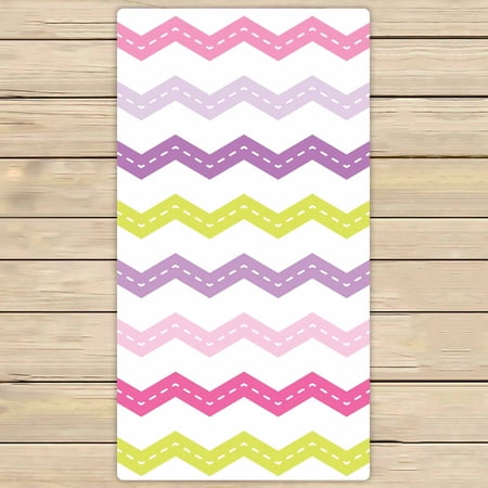 PKQWTM Cute retro pink and purple chevron Microfiber Bath Towels Bathroom Body Shower Towel Size 30x56 Inches
