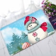 thumbnail image 1 of PKQWTM Cute snowman snowy winter landscape christmas Home Decor Floor Mat Area Rug Doormat Size 18x30 Inches, 1 of 1