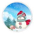 thumbnail image 1 of PKQWTM Cute snowman snowy winter landscape christmas Round Beach Towel Beach Mats Shawl Blanket Yoga Mat with Tassels Beach Throw Towel, 1 of 1