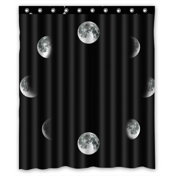 PKQWTM Cycle Of The Moon A Circle Of The Growing Moon WaterProof Polyester Fabric Shower Curtain Size 60x72 Inches