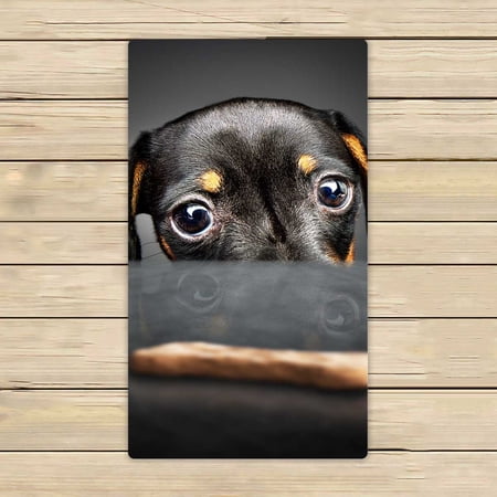 PKQWTM Dachshund Puppy Looking At Treat Table Microfiber Bath Towels Bathroom Body Shower Towel Size 16x28 Inches