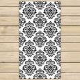 thumbnail image 1 of PKQWTM Damask Floral Royal Flowers Black White Microfiber Bath Towels Bathroom Body Shower Towel Size 30x56 Inches, 1 of 1