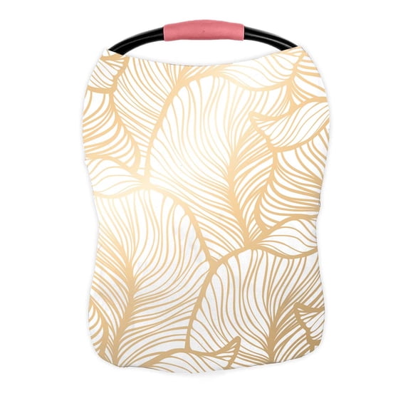 PKQWTM Damask floral Royal Gold leaf Nursing Cover Baby Breastfeeding Infant Feeding Cover Baby Car Seat Cover