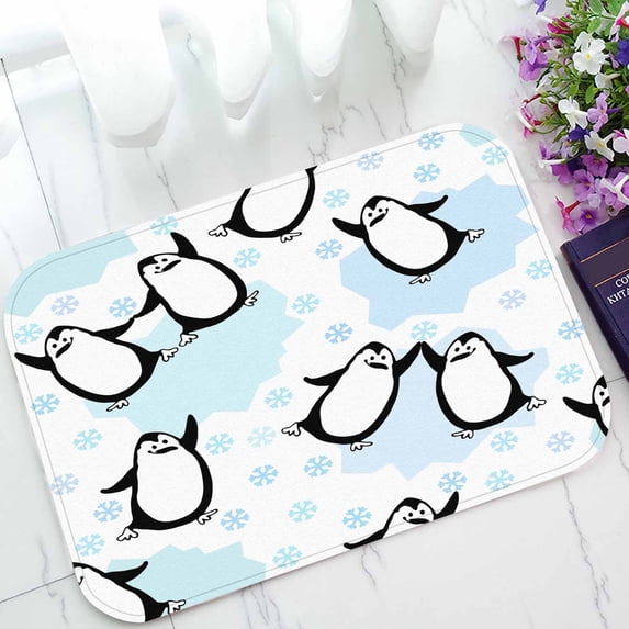 PKQWTM Dancing Penguins Pattern Home Decor Floor Mat Area Rug Doormat Size 15.7x23.6 Inches