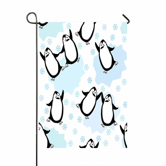 PKQWTM Dancing Penguins Pattern Yard Decor Home Garden Flag Size 12x18 Inches