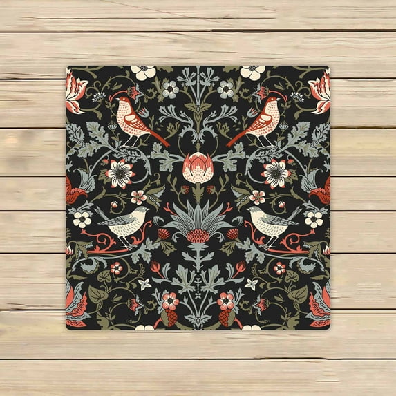 PKQWTM Dark Enchanted Vintage Flowers Birds Magic Forest Microfiber Bath Towels Bathroom Body Shower Towel Size 13x13 Inches