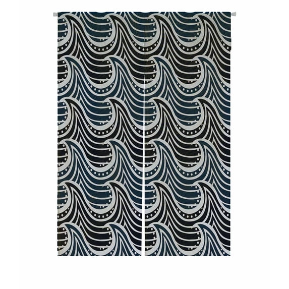 PKQWTM Dark Sea Pattern Door Curtain Window Cover Home Decor Hanging Curtain Size 85x120 CM