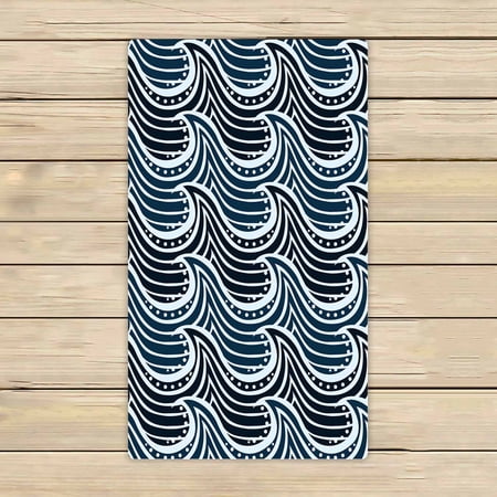 PKQWTM Dark Sea Pattern Microfiber Bath Towels Bathroom Body Shower Towel Size 16x28 Inches