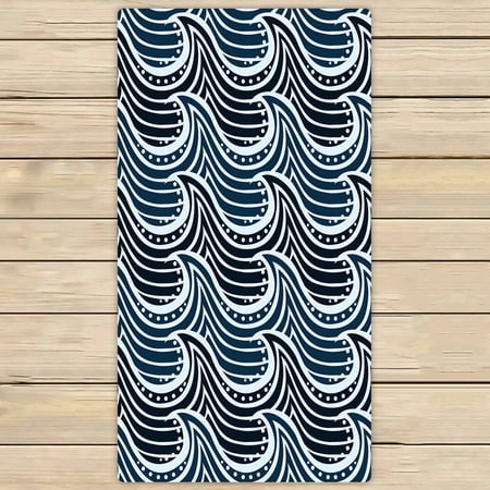 PKQWTM Dark Sea Pattern Microfiber Bath Towels Bathroom Body Shower Towel Size 30x56 Inches
