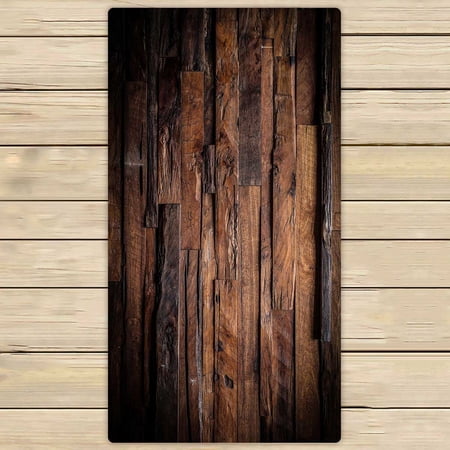 PKQWTM Dark Wood Texture Microfiber Bath Towels Bathroom Body Shower Towel Size 30x56 Inches