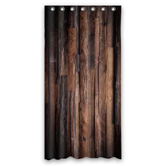 PKQWTM Dark Wood Texture WaterProof Polyester Fabric Shower Curtain Size 36x72 Inches