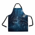 thumbnail image 1 of PKQWTM Dark sky with stars moon and trees Mystic Landscape Unisex Adjustable Bib Apron with Pockets for Commercial Restaurant and Home Kitchen Use, 1 of 2