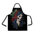 thumbnail image 1 of PKQWTM Day Of The Dead Girl With Flower Unisex Adjustable Bib Apron with Pockets for Commercial Restaurant and Home Kitchen Use, 1 of 1