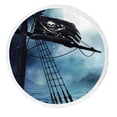 thumbnail image 1 of PKQWTM Deck Pirate Ship Black Flag At Night Round Beach Towel Beach Mats Shawl Blanket Yoga Mat with Tassels Beach Throw Towel, 1 of 1