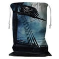 thumbnail image 1 of PKQWTM Deck Pirate Ship Black Flag At Night Storage Basket Laundry Bag with Drawstring Size 24x32 Inch, 1 of 3