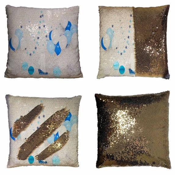 PKQWTM Decorations For Holiday Party Reversible Mermaid Cushion Cover Home Decor Sequin Pillow Case Size 16x16 inches