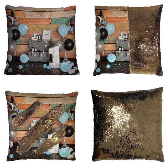 PKQWTM Decorations For Holiday Party Reversible Mermaid Cushion Cover Home Decor Sequin Pillow Case Size 18x18 inches