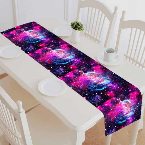 PKQWTM Deep Space Abstract Natural Cotton and Linen Table Runner Kitchen Dining Room Supplies Size 14x72 Inch