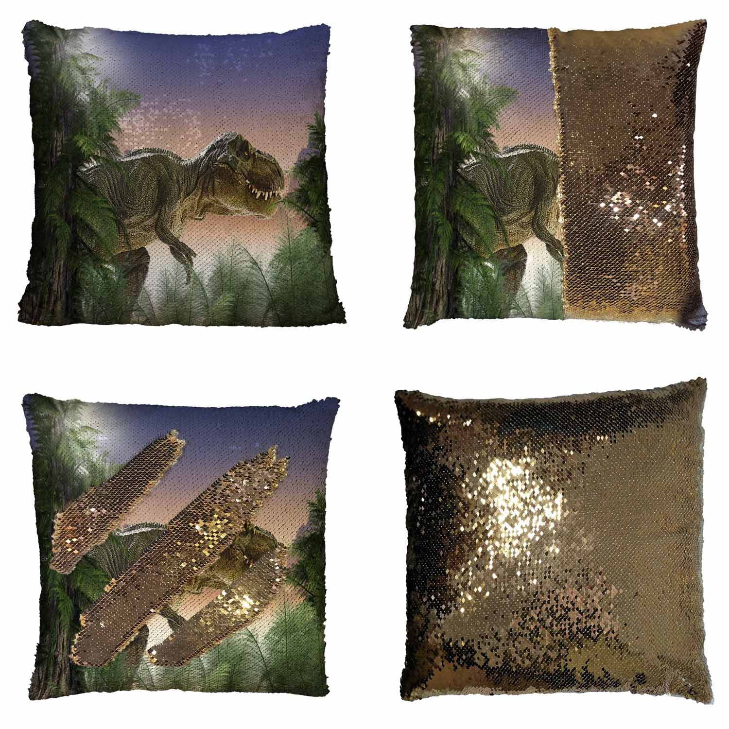 Dinosaur sequin pillow clearance