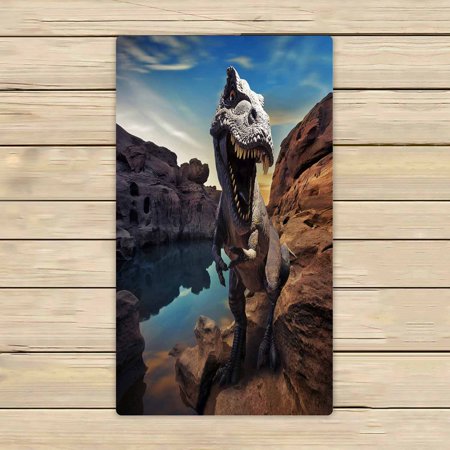 PKQWTM Dinosaurs Model Mountain Rock Microfiber Bath Towels Bathroom Body Shower Towel Size 16x28 Inches