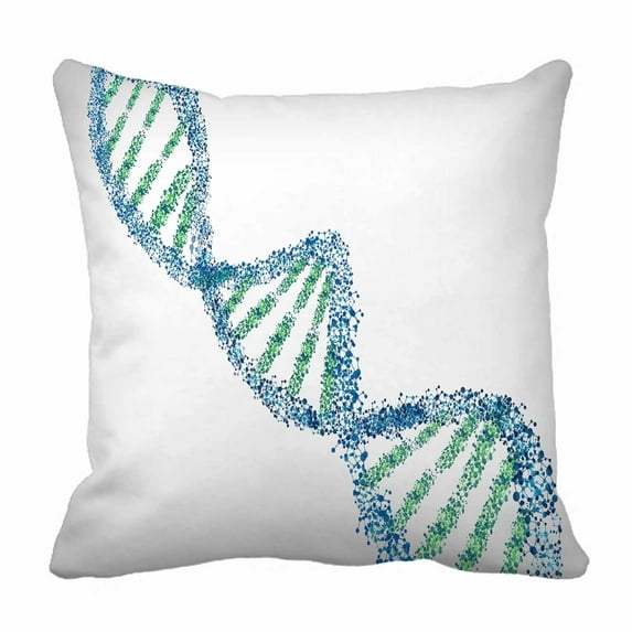 PKQWTM Dna Green Blue Bed Decor Pillow Cases Zippered Cushion Cover Size 20x20 Inches