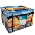 thumbnail image 1 of PKQWTM Dolphin Jumping out of Sea Sunset Seacapes Storage Bag Clear Window Storage Bins Boxes Large Capacity Foldable Stackable Organizer With Steel Metal Frame For Bedding,Clothes,Closets, Bedrooms, 1 of 3