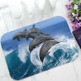 thumbnail image 1 of PKQWTM Dolphins Waves Hawaii Pacific Ocean Wildlife Marine Animals Home Decor Floor Mat Area Rug Doormat Size 15.7x23.6 Inches, 1 of 1
