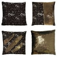 thumbnail image 1 of PKQWTM Doodle Coffee Black Reversible Mermaid Cushion Cover Home Decor Sequin Pillow Case Size 16x16 inches, 1 of 2
