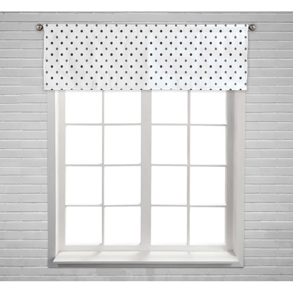 PKQWTM Dots Black Grey Shades Window Curtain Valance Rod Pocket 54x18 inch