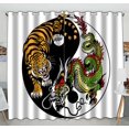 thumbnail image 1 of PKQWTM Dragon And Tiger Yin Yang Symbol Of Harmony And Balance Practical heat insulation Shading Window Curtain Size 52(W) x 84(H) inches (Two Piece), 1 of 1