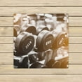 thumbnail image 1 of PKQWTM Dumbbells In The Gym Black White Tone Orange Flare Microfiber Bath Towels Bathroom Body Shower Towel Size 13x13 Inches, 1 of 1