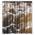 thumbnail image 1 of PKQWTM Dumbbells In The Gym Black White Tone Orange Flare WaterProof Polyester Fabric Shower Curtain Size 66x72 Inches, 1 of 1