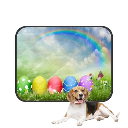 PKQWTM Easter Eggs Dyed Sunny Sky In The Grass Pet Dog Cat Bed Pee Pads Mat Cushion Potty Dogsblankets Crate Bed Kennel 28x36 inch
